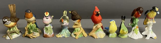 Ten small early 20th century Spode Copeland China bird ornaments