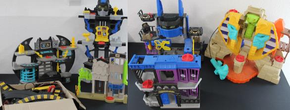 Fisher Price Imaginext DC Super friends Batman character toy sets, including Batman Cave and Hotel -