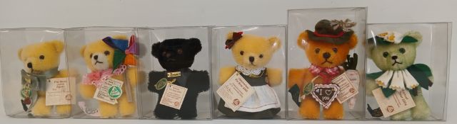 Six Hermann pin bears in original boxes