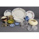 Collection of ceramics and glassware includes Royal Worcester plate - vase - Wedgwood Jasperware -