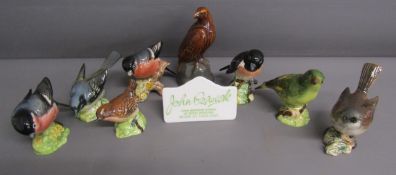Beswick birds - includes Bullfinch 1042 - empty Gleaneagles eagle - Greenfinch - Wagtail 1041 - Wren