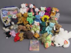 Collection of Ty Teddies includes Platinum membership bear - large Chilly - Rainbow - Fetcher - Tiny