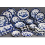 Booths Old Willow table ware includes plates, tureen, gravy boat and saucer, bowls, egg cups etc
