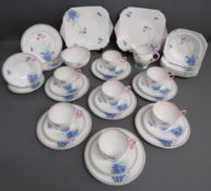Shelley 12312 Polyanthus tea set - includes 2 cake plates - 6 fruit bowls - 10 side plates - 10