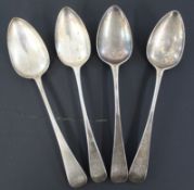 Four George III silver serving spoons London 1800 7.6 ozt