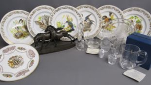 6 Caverswall British Birds plates and limited edition 737/1000 Jubilee plate - Bradex Yates art