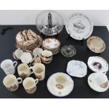 Part Windsor China tea service and Coronation commemorative ware. Denby ware - Denby Dale pie dish