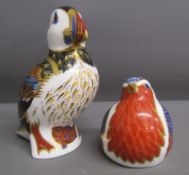 Royal Crown Derby Puffin and Robin