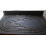 N Range Railway track layout fixed on board with controller approx 1200mm x 900mm and range of