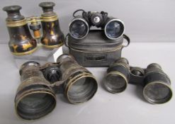 4 pairs of binoculars includes Tortoiseshell covered with monogram - Rand Royal-View No.2 - Army &