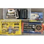 Model railway rolling stock, part Harley-Davidson collectors edition, part Thomas The Tank Engine,