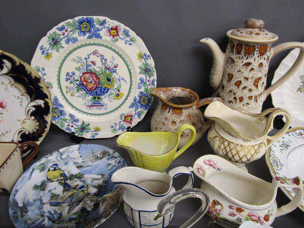 Fosters coffee pot and milk jug - Copeland Chelsea bowl, Arkansas Kingbird plate, Western Tanager - Image 4 of 6