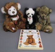3 Charlie Bears and The Ultimate Teddy bear book - Isabelle Lee Pudding - Teardrop & Lita (all