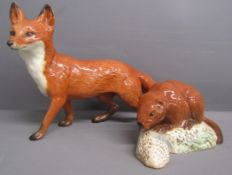 Beswick Beaver 1943 and large standing fox