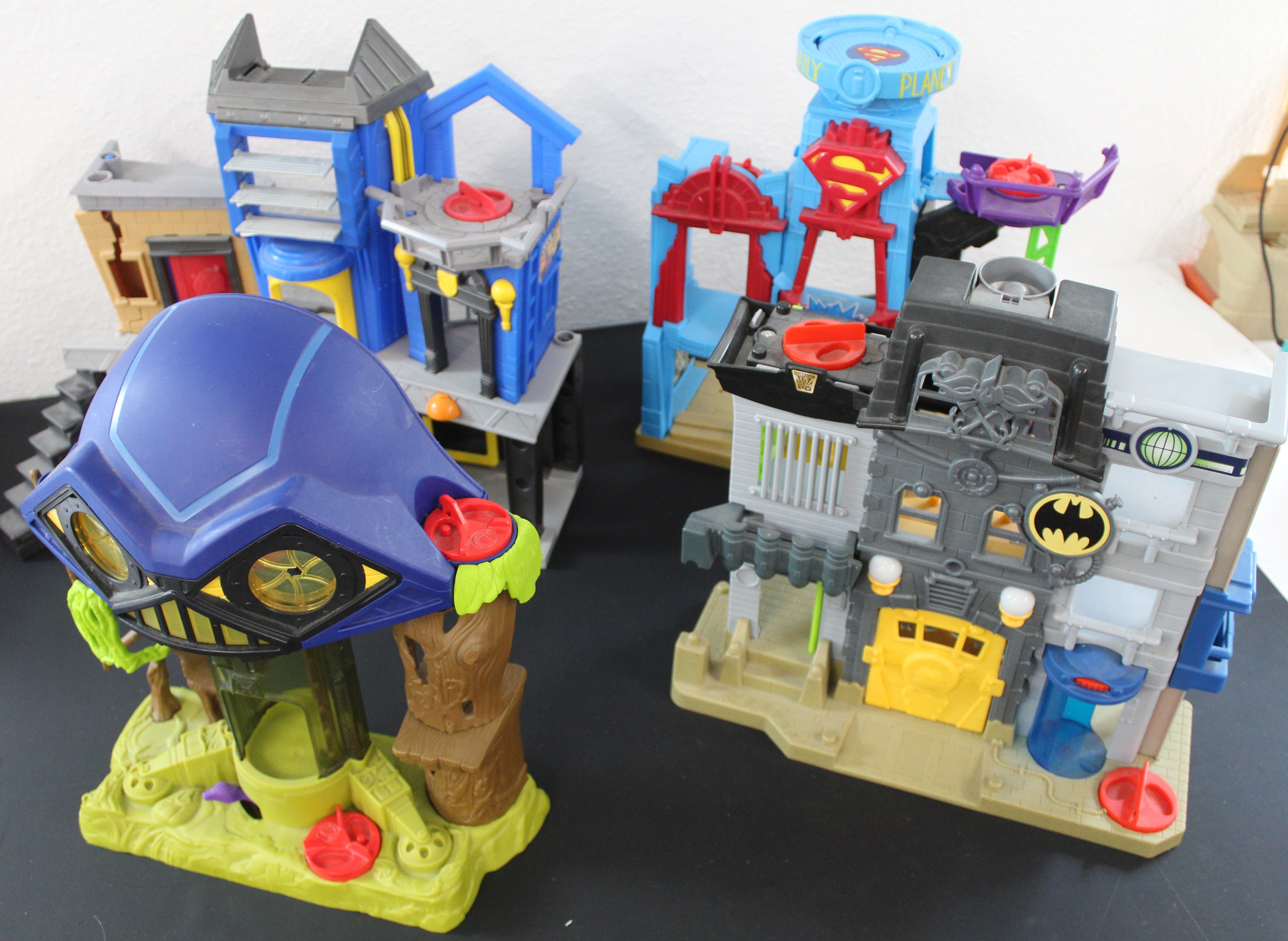 Fisher Price Imaginext DC Super friends Batman character toy sets, including , Jail, Hall of Doom,