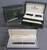 Montegrappa micra fountain pen in blue resin with gold nib & Parker fountain pen with 18K nib