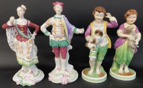 Pair of 20th century Spode Bone China figures with inscription to base Chelsea Figures No 1 & No