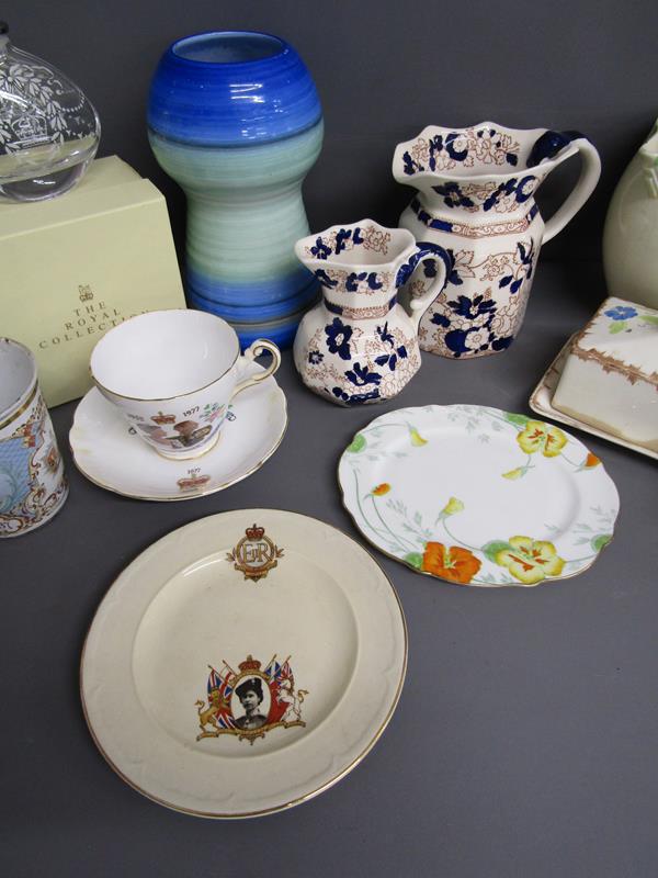 Shelley blue & green vase - J H W & Sons jug Mason's Mandarin jugs - Royal Minton conserve pot - - Image 3 of 4