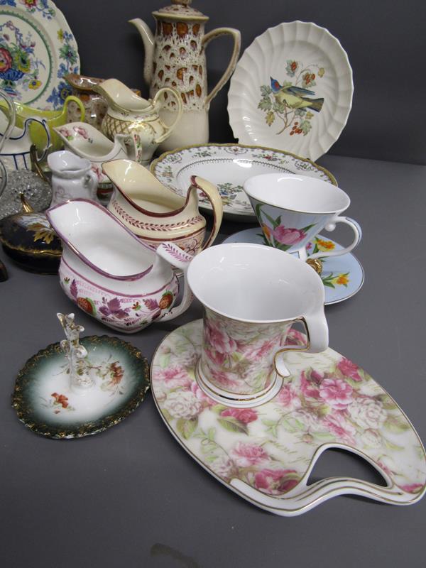 Fosters coffee pot and milk jug - Copeland Chelsea bowl, Arkansas Kingbird plate, Western Tanager - Image 5 of 6