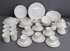 Wedgwood Gold Chelsea tea set and tableware includes tureen, trios, gravy boat and saucer, bowls,