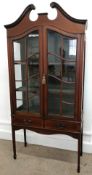 Edwardian mahogany display cabinet, 86cm w x 33cm d x 186.5cm h
