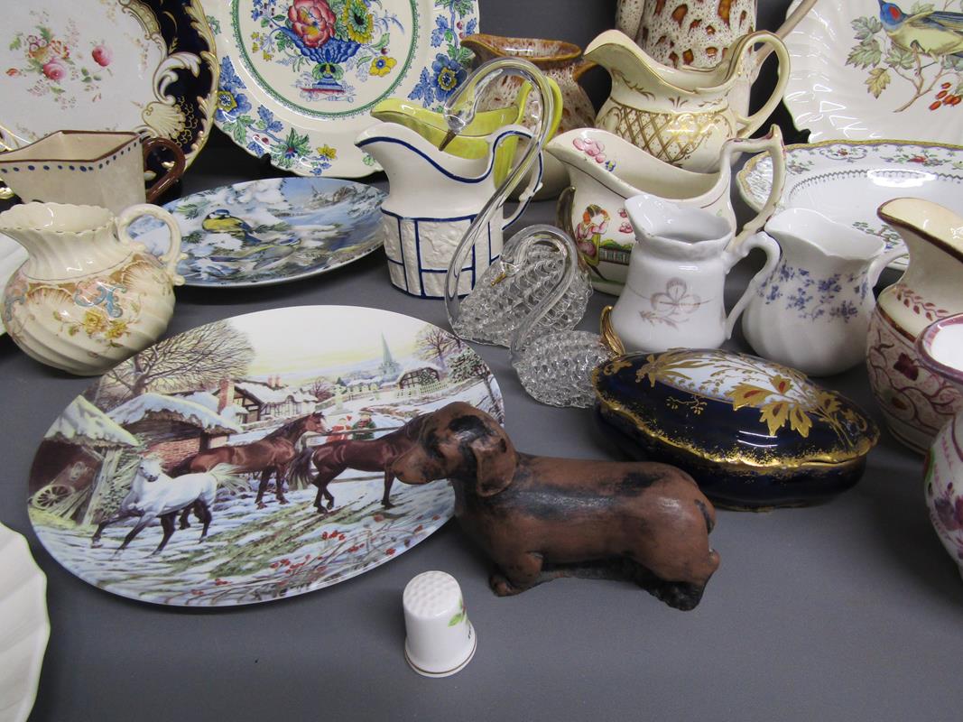 Fosters coffee pot and milk jug - Copeland Chelsea bowl, Arkansas Kingbird plate, Western Tanager - Image 3 of 6
