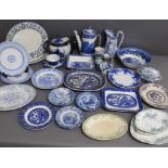 Blue & White table ware includes Copeland Spode teapot - Grindley - Royal Doulton egg cup - double