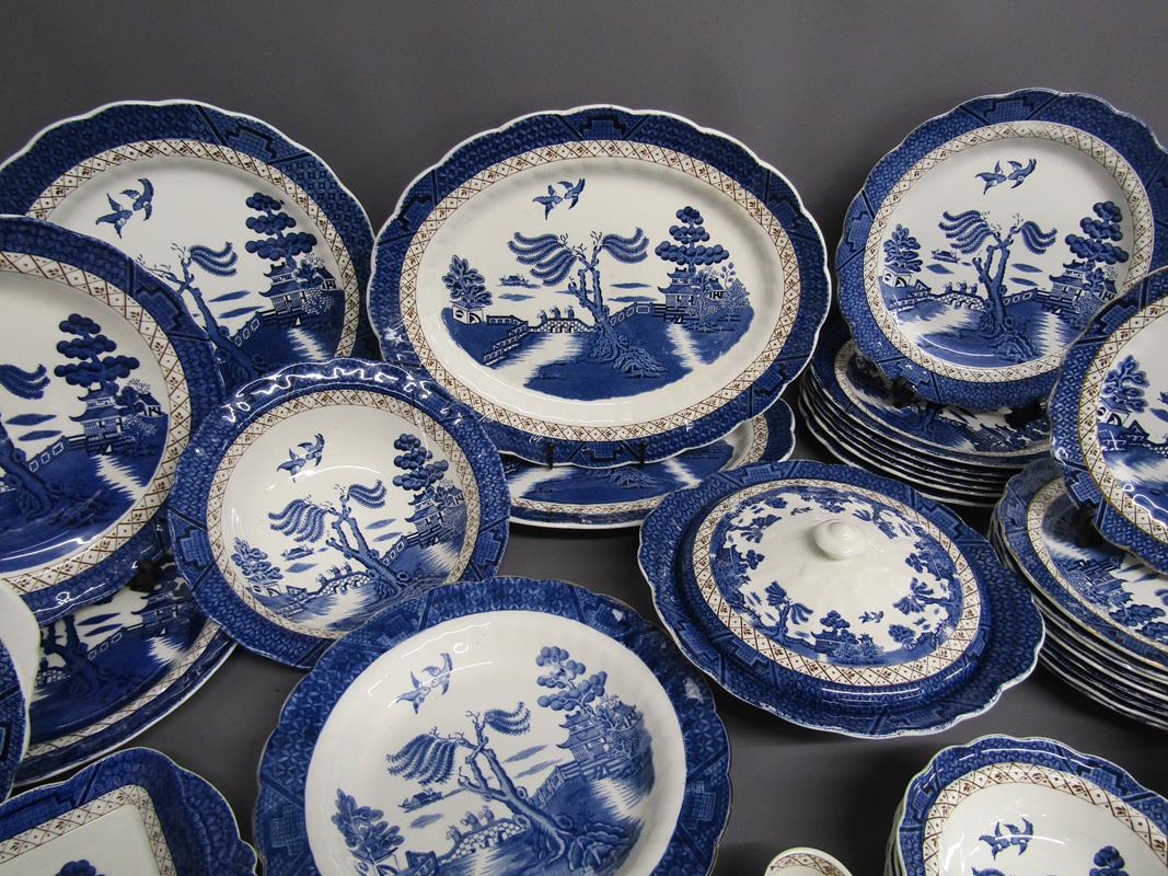 Booths Old Willow table ware includes plates, tureen, gravy boat and saucer, bowls, egg cups etc - Image 6 of 6