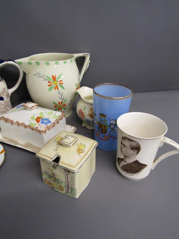 Shelley blue & green vase - J H W & Sons jug Mason's Mandarin jugs - Royal Minton conserve pot - - Image 4 of 4