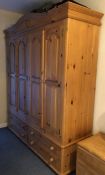 Modern pine wardrobe. The wardrobe is for reassembly & photo shows it before removed from it's