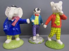 3 Beswick limited edition Rupert figures -  Rupert Bear 1594/1,920 - Bill Badger 12/1,920 & Edward
