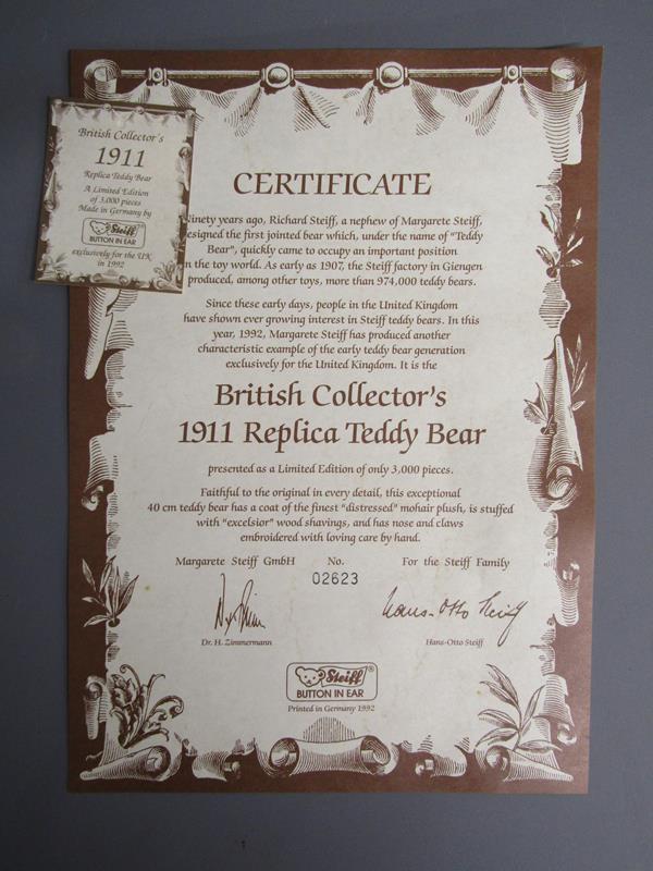 2 Limited Edition Steiff teddy bears 1912 replica 406829 02763/3000 & 1911 replica 406645 2623/3000 - Image 9 of 9