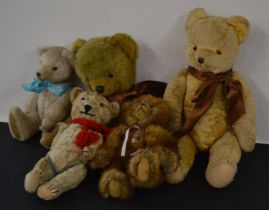 5 teddy bears, including a limited edition HM bear, a musical bear, a growler bear and a replica