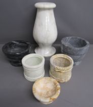 Marble items includes plinth, bowls & pots