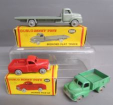 Dinky Dublo 066 Bedford flat truck - Morris Pick-up - Austin truck