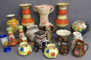 Vases includes Arthur Wood - Falcon Ware - Crown Devon etc