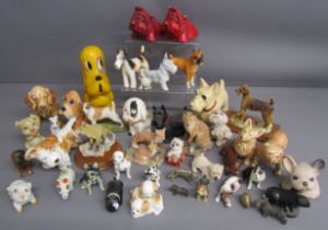 Dog ornaments includes Ellagreave Bonzo money box also some foxes and pigs