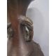 Pair Japanese Meiji period bronze vases decorated with relief decoration of birds and flowers - - Image 3 of 12