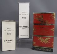 3 sealed bottles of perfume - 100ml Chanel No 19  Eau de Toilette - 118ml Chanel No 5 Eau de