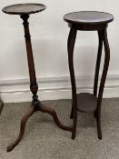 Torchere plantstand (top need re-attaching) & another plantstand