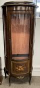 French bow fronted display cabinet (missing shelves) Ht 173cm W 74cm