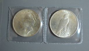 1922 and 1923 peace dollar
