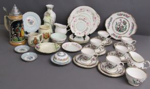 Duchess Kutani tea set - Paragon plates and sugar bowl - Aynsley side plates - Crown Staffordshire