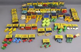 64 Matchbox series A Moko Lesney cars - most with boxes - also selection of empty boxes