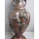 Pair Japanese Meiji period bronze vases decorated with relief decoration of birds and flowers - - Image 4 of 12