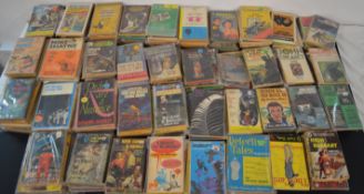 2 boxes of vintage pulp fiction paperback books including Dell, WDL etc (majority in plastic