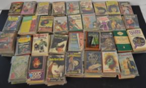 2 boxes of vintage pulp fiction paperback books including Dell, WDL etc (majority in plastic