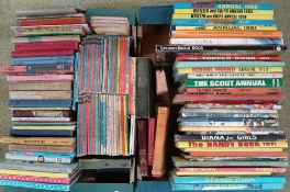 2 boxes of children's books including annuals, Ladybird books etc.