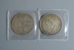 1849 and 1887 4 shilling piece