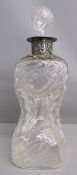William Comyns & Sons ltd London 1892 silver mounted glug glug bottle with stopper - 20.5cm to